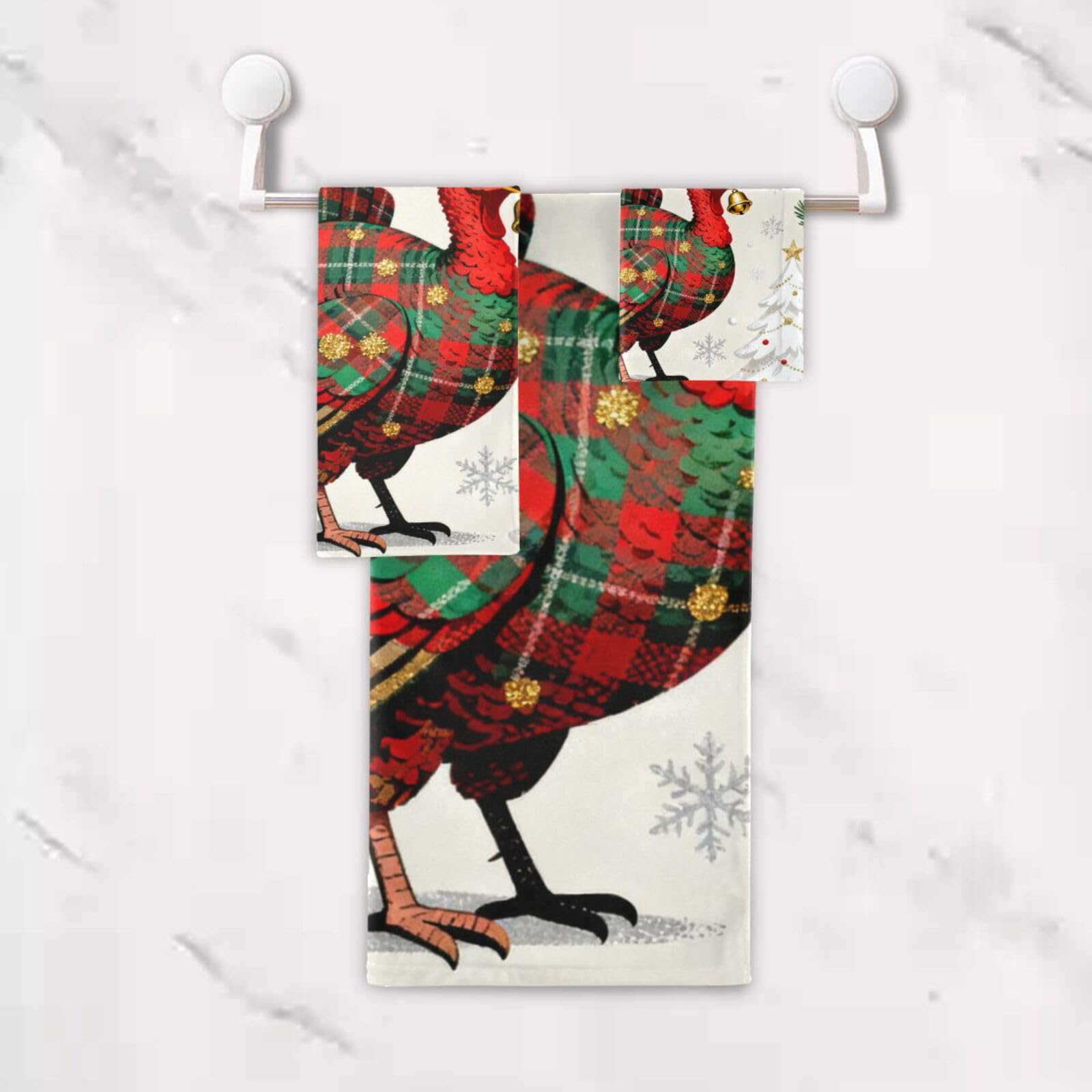 Merry Christmas Turcja chłonne ręczniki do twarzy zestaw 3 sztuk, 1 ręcznik kąpielowy 1 ręcznik do rąk 1 ściereczka do łazienki kuchni