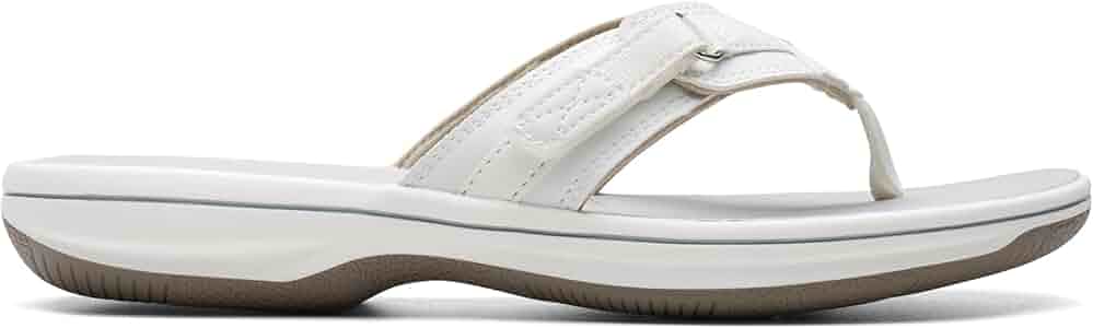 Amazon.com | Clarks Women's Brinkley Sea Flip Flops, White