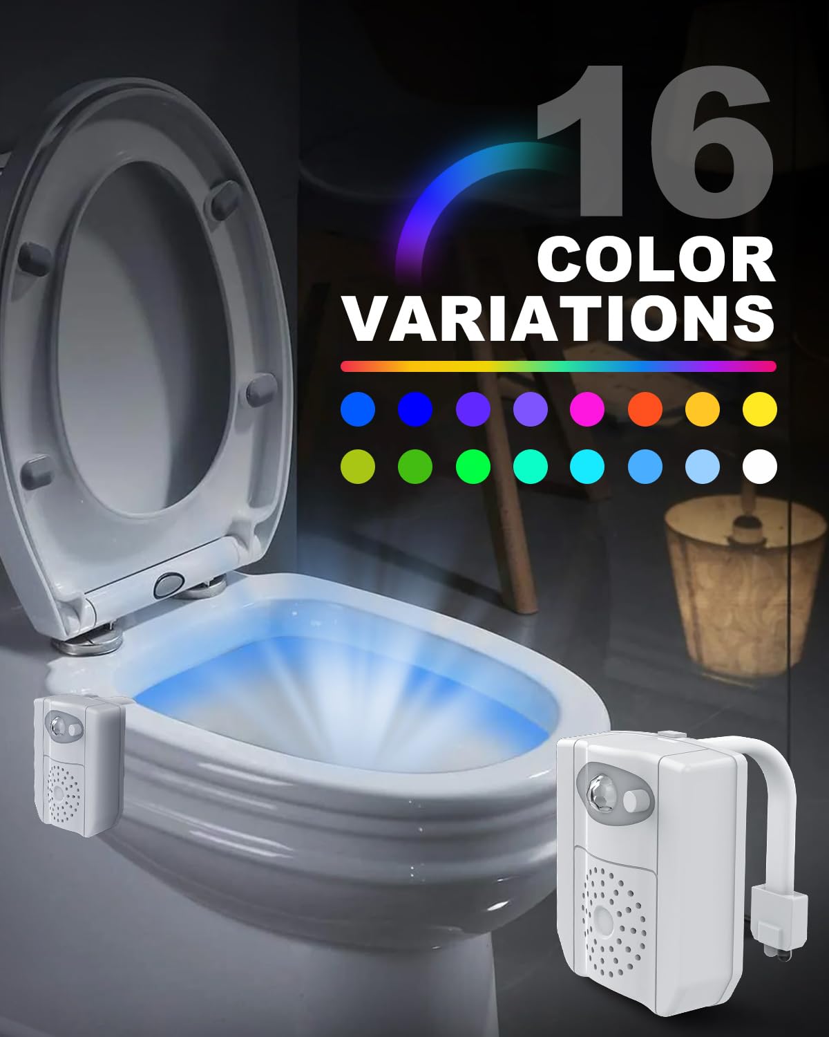Toilet Light Inside Toilet - Rantizon Upgraded Motion Activated Toilet Seat Light With Function Of Aromatherapy Uv Sterilizer Sensor Led Washroom Nig~p154944074 - View #2