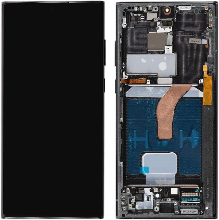 Original for Samsung Galaxy S22 Ultra 5G Screen Replacement (AMOLED) SM-S908 6.8“ LCD Display Touch Digitizer Glass Assembly - Black with Frame - Tools(Not for S22)