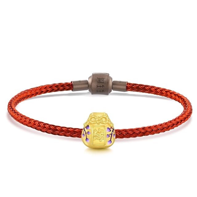 Chow Sang Sang CHOW SANG SANG Charme 999 24K Gold Auspicious Serendipity Yuanfen Omamori Amulet Mini Charm Blessing Bracelet for Women 93826C
