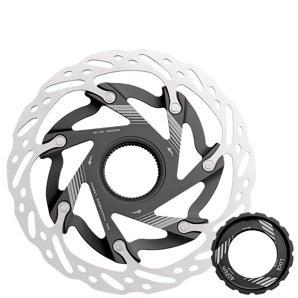 Rowerowy hamulec hydrauliczny środkowa tarcza blokująca 140MM 160MM tarcza łamająca wiatr MTB kolarstwo tarcze ze stali węglowej(Black 160mm 1PCS)