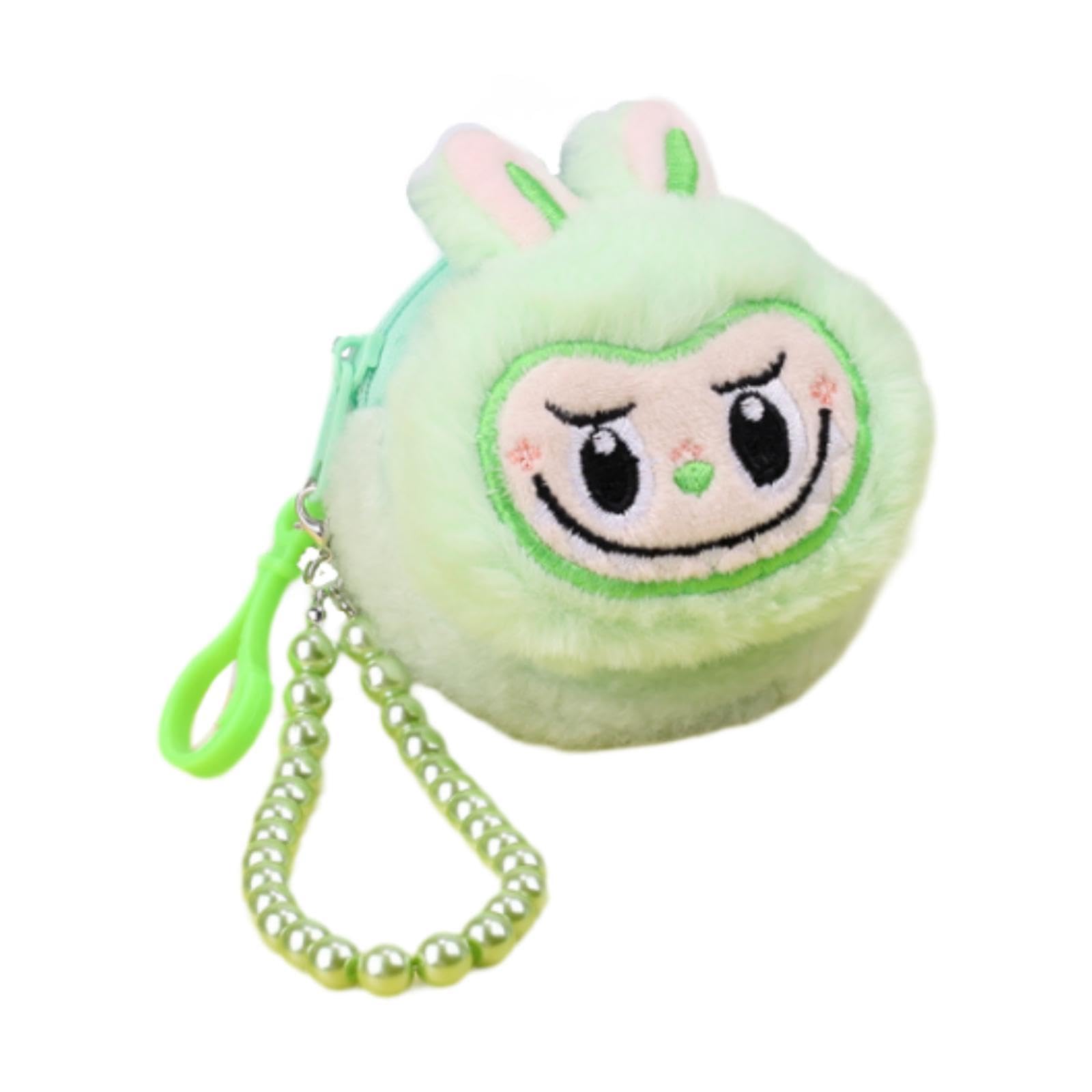nivaa Cute Labubu Purse Creative Pocket Mini Wallet for Vacation Party Travel Round Green-picture-19