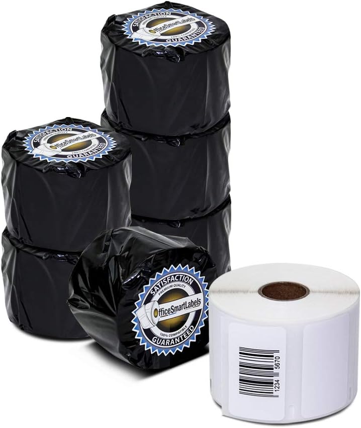 OfficeSmartLabels 2-1/4 x 1-1/4 inch, Multipurpose Labels, Compatible with 30334 (6 Rolls / 1000 Labels Per Roll)