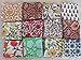 Indian Block Printed Fabric Scrap Pack Boho Quilting Scrap Bundle, Charm Quit Square Pack, Fat Quarter Mixed Grab of Assorted Scrappy Quilt (5x5 100pcs)