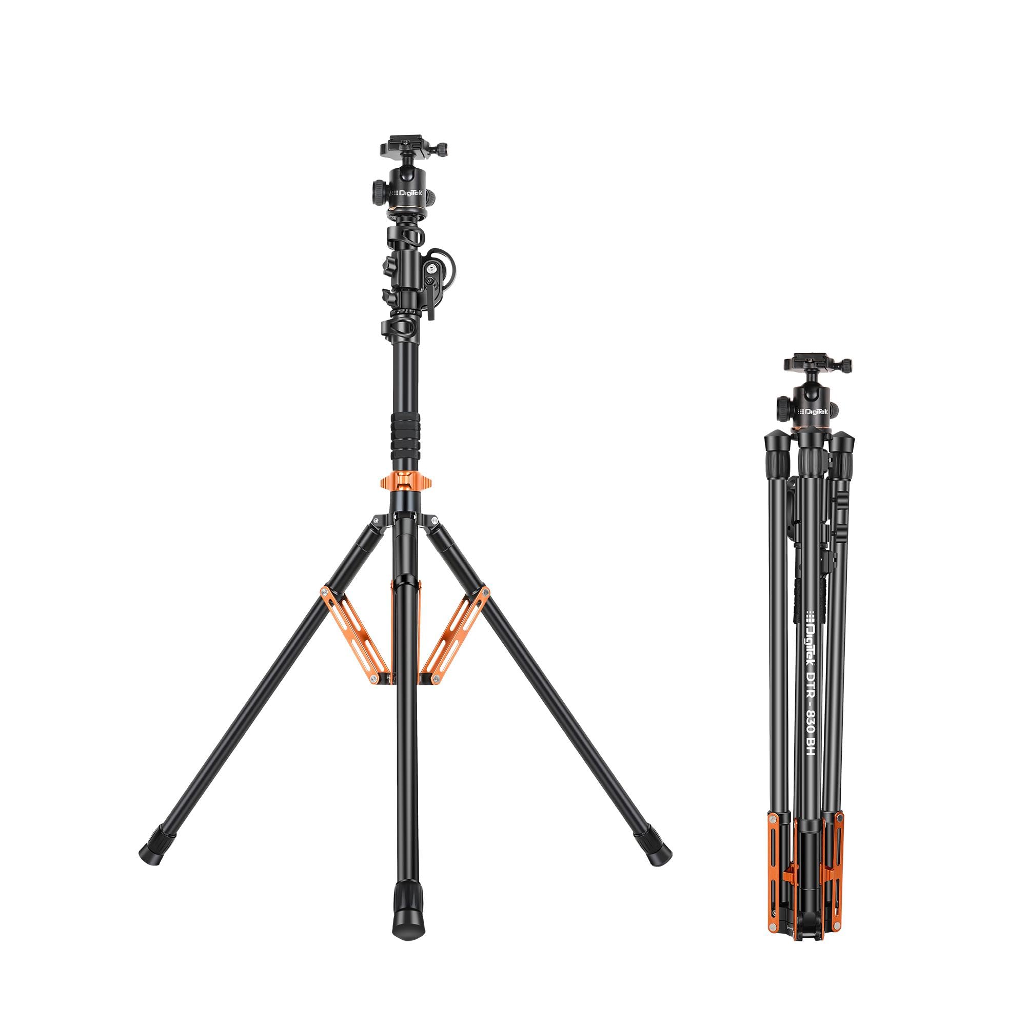 Digitek DPTR-7060VD 184cm Platinum Heavy Duty Video Tripod, 20kg Max Load, 3-Section Adjustable Aluminum Rod, Non-Slip Foot Pads, Compatible with Camcorder, Camera & Smartphone — Amazon image 8