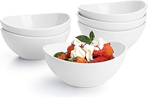 Sweese Porcelain 5" Dessert Bowls, Set of 6 for All Occasions