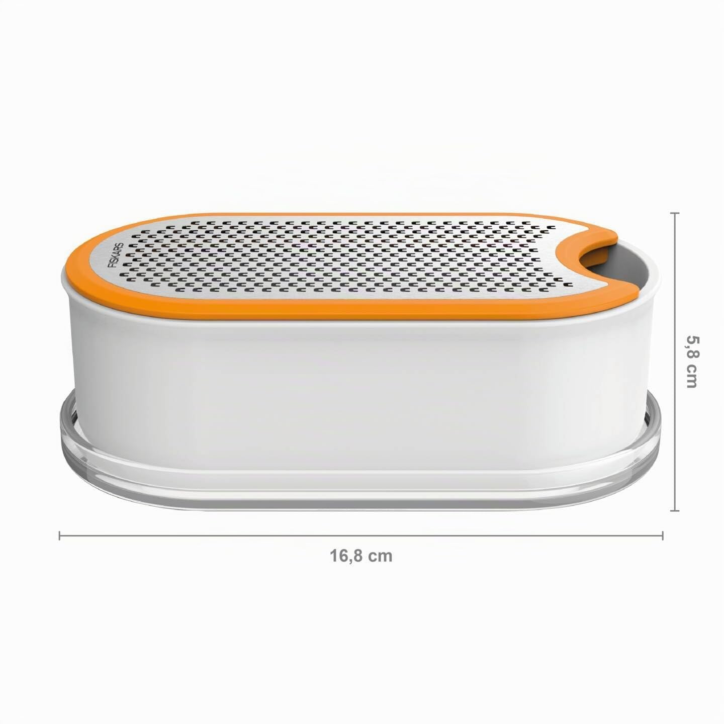 Fiskars Grattugia con contenitore, Dimensioni: 16,8 x 9,0 cm, Metallo/Plastica, Functional Form, 1019530
