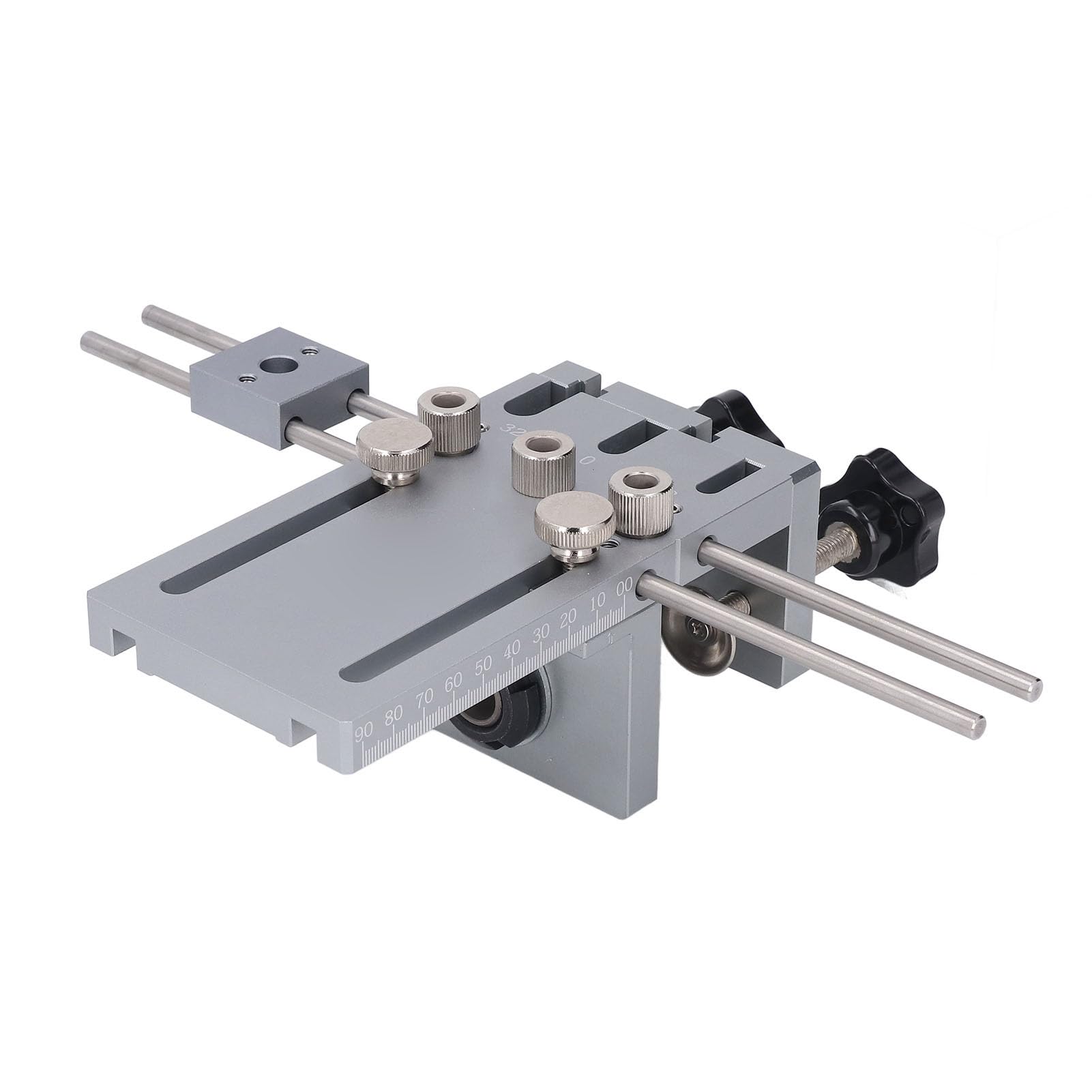Fabater Taschenlochlehre, 3-in-1 Verstellbares Dübellehren-Set, Bohrführung aus Aluminiumlegierung mit Verlängerter Positionierungsstange, 600 Mm, Selbstzentrierend, für Holzbearbeitung,