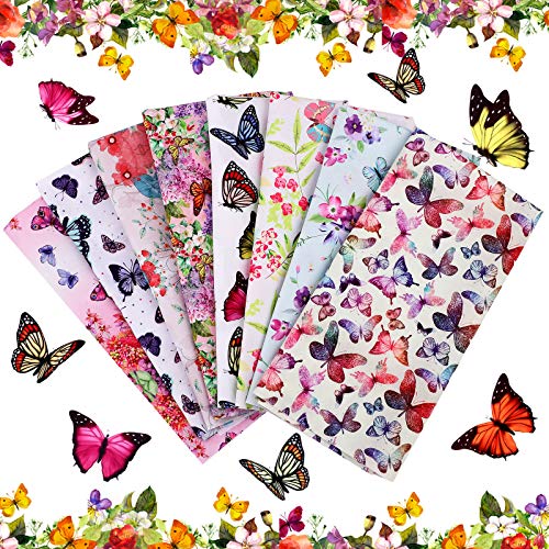 8 Sheets Butterfly Fabric Butterfly Flowers Leaves Pattern Printed Fabric Butterfly Flowers Pattern Sewing Quilting Fat Quarter Bundles for Pillow Cover DIY Crafting PatchworkΓ―ΒΌΛ20 x 20 InchΓ―ΒΌβ° 8 Sheets Butterfly Fabric Butterfly Flowers Leaves Pattern Printed Fabric Butterfly Flowers Pattern Sewing Quilting Fat Quarter Bundles for Pillow Cover DIY Crafting PatchworkΓ―ΒΌΛ20 x 20 InchΓ―ΒΌβ°