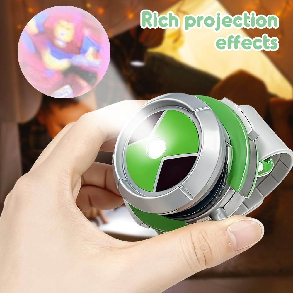 Reloj Proyector para Niños, Reloj Proyector de Pulsera con 8 Imágenes, Fanáticos del Anime, para Regalos de Cumpleaños, Juegos de rol Infantiles