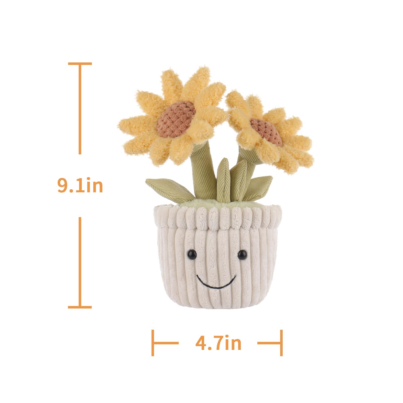 Amazon.co.jp: Apricot Lamb 鉢植えのひまわりぬいぐるみ、男の子にも