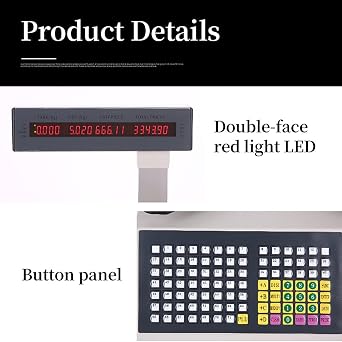 Label Printing Scale Pole Display, Commercial Digital Counting Scales, Price Computing Scale, Double-Sided Display, 30kg Capacity for Supermarket Trade/Retail Store 30KG