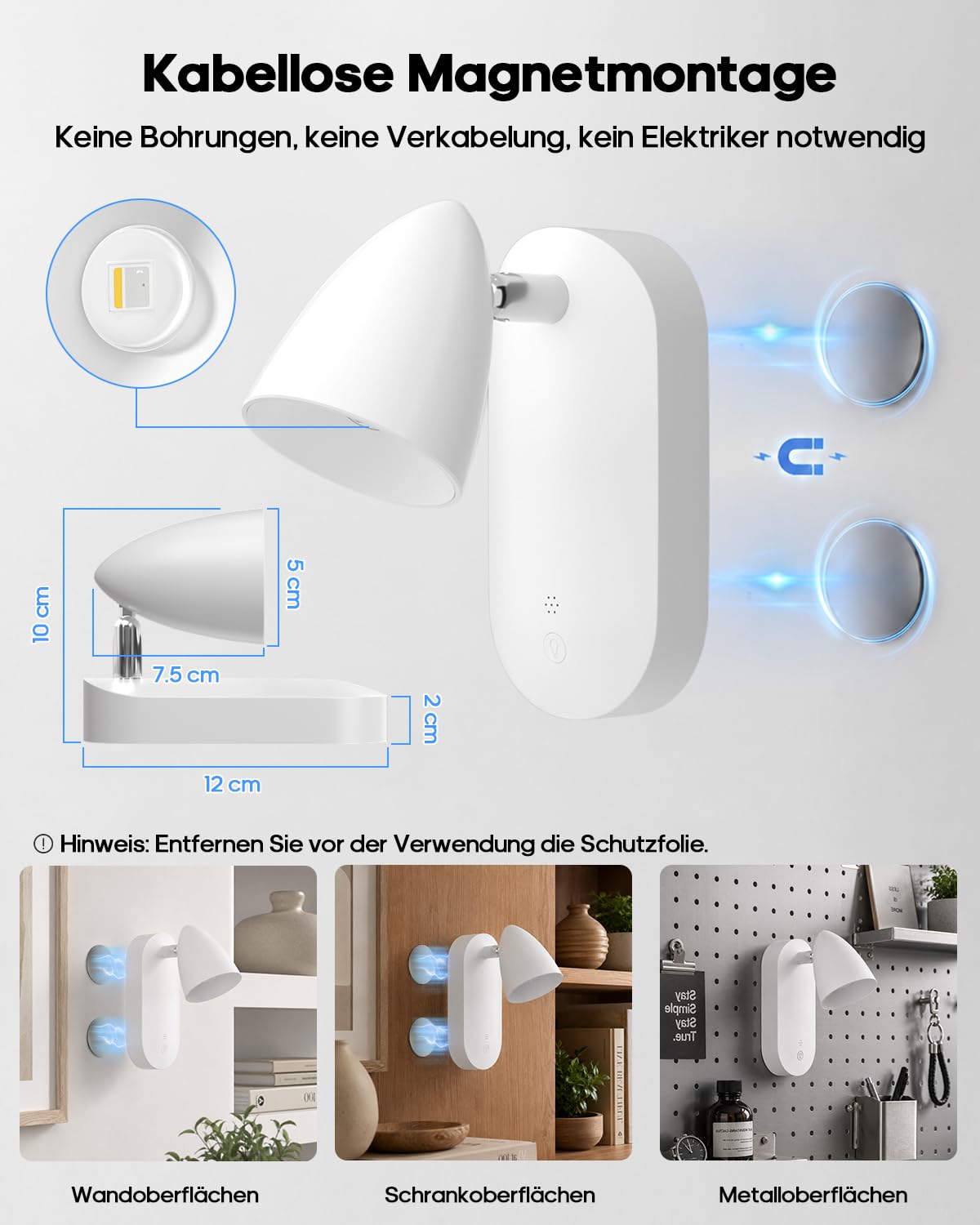GOODEA RGBW Bilderleuchte Kabellos Innen Wandbeleuchtung mit Timer & Memory | 130°&360° Verstellbar 4000mAh Akku LED Spot, Dimmbar &13 RGB-Farben Bildbeleuchtung mit Fernbedienung für Bilder, Wand Deko