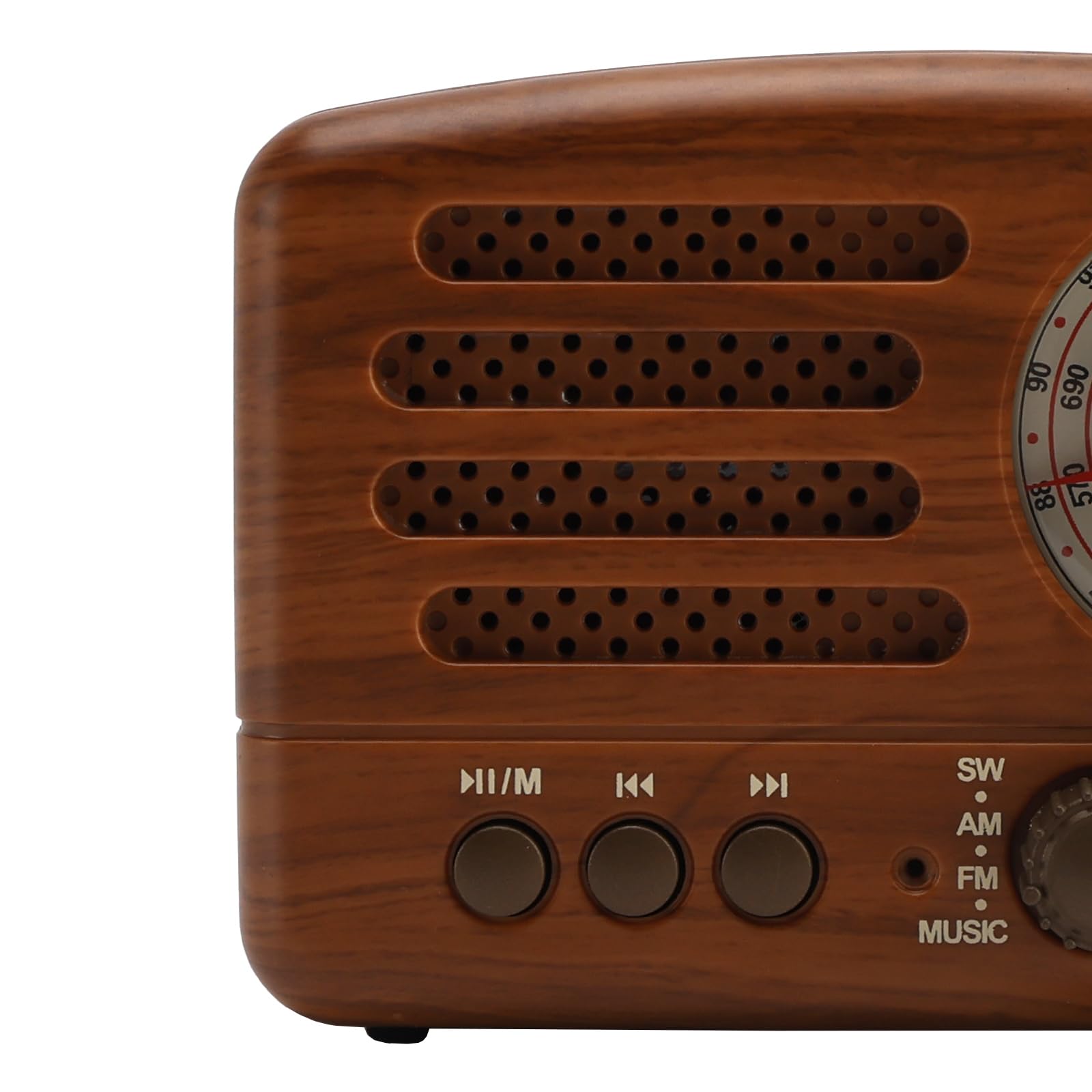 Topteng Retro Radio Bluetooth Lautsprecher, AM/FM/SW Nostalgie Radio, Kofferradio mit USB/TF-Karte, Mini Musikplayer für Zuhause - Dekoratives Vintage Design im Holzlook, Küchenradio Klein