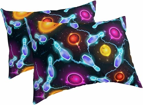 Fundas de almohada deportivas de bolos tamaño Queen, 2 paquetes de fundas de almohada suaves para sofá, sofá de cuerpo largo, funda de cojín lumbar