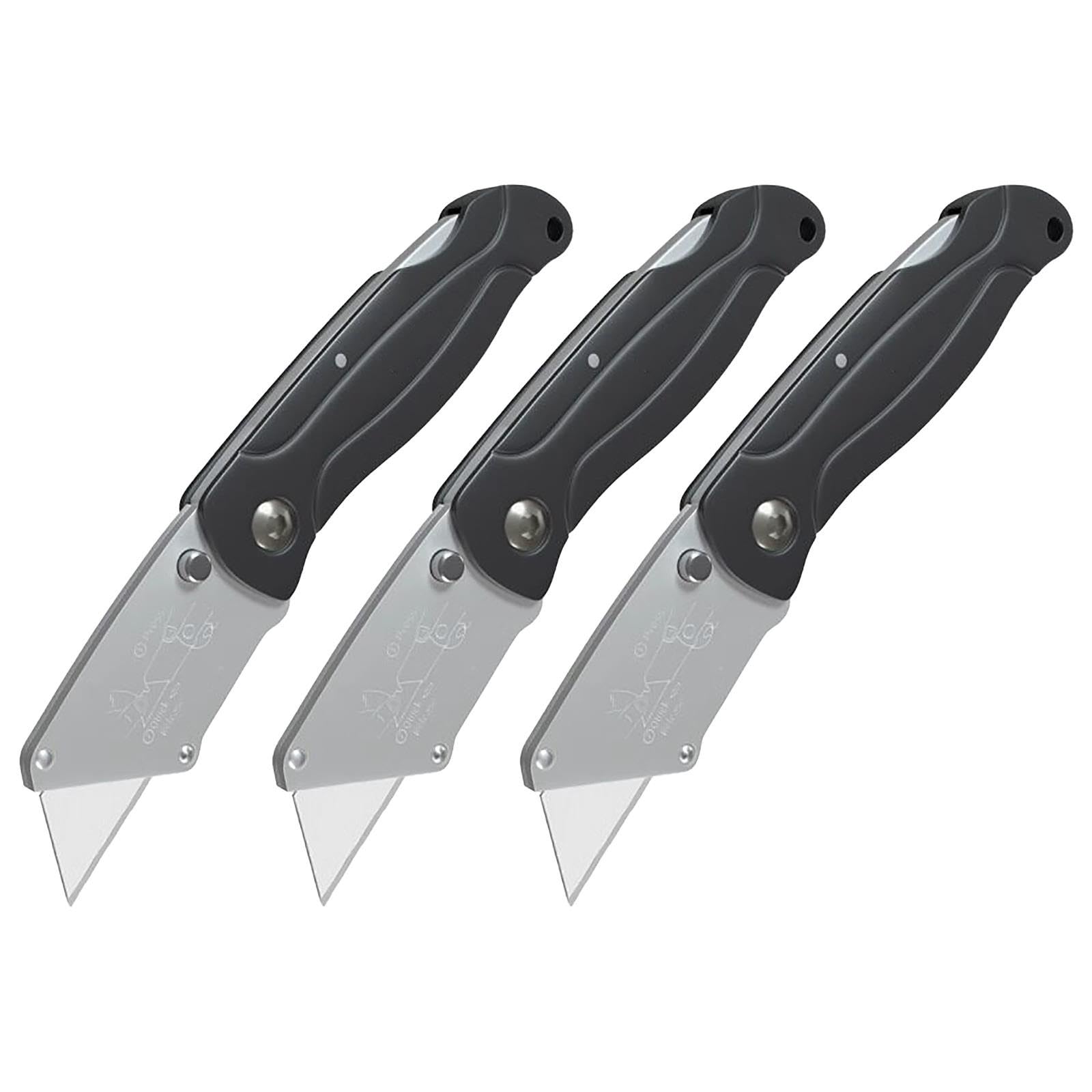 Cutter Pliant, Cutter de Sécurité, Inclut 10 Lames, Antidérapant et Durable