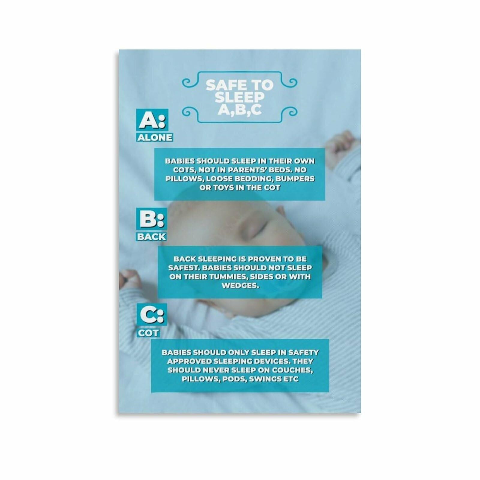 FNYUVNFAF Newborn Essentials Poster Canvas Wall-Art for Parents Nursery Decor with Care Guidance Framed,08X12inch(20X30cm)