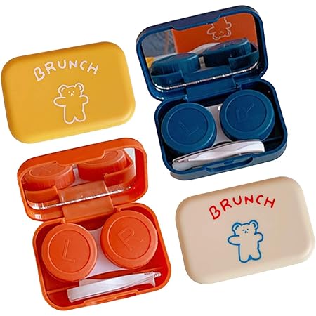 Amazon コンタクトケース 4個セット コンタクトレンズケースセット 可愛い ソフトレンズ ハードレンズ カラコン適用 鏡付き コンタクト収納ケース 外出 旅行用 携帯便利 Toptry コンタクトケース