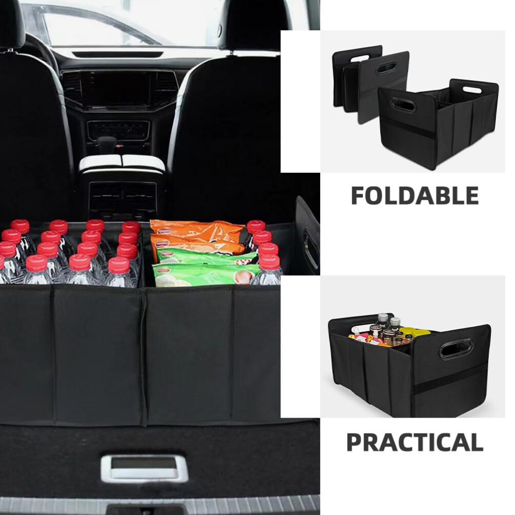 CALLARON Organizador Negro de Oxford Plegable de Tela Maletero de Coche