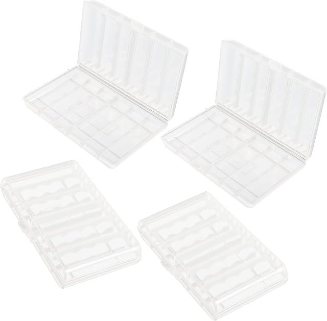 PNGKNYOCN AA/AAA Battery Storage Box Portable Battery Storage Case Holder Box Holds 6 AA batteries or 8 AAA batteries4-pack