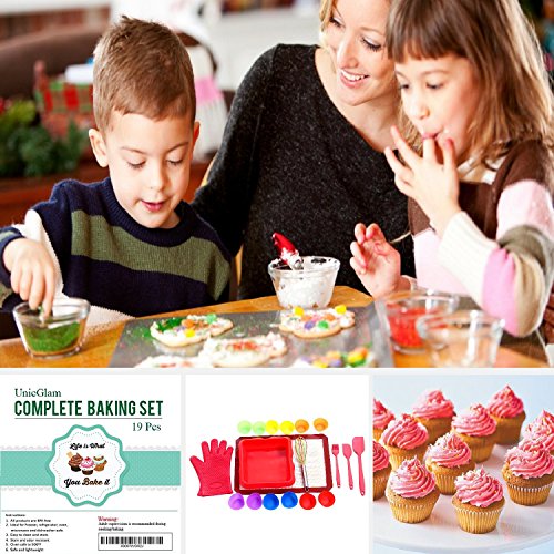 Baking Kit By Unicglam Kids Baking Set Girls Real Cupcake Making Kit One Complete Baking Accessories For Beginners (Adult And Teens) And Professional Baking Lovers 19 Pieces Set #TOP3
