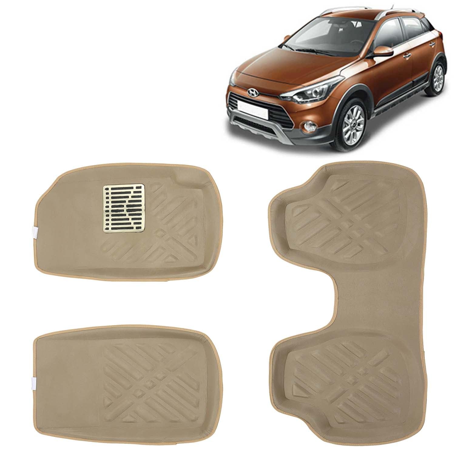 KINGSWAY® 3D Car Floor Foot Mats Compatible with Hyundai I20 Active (Year 2015 to 2020) - Complete Set of 3 Pieces, PVC Material Car Mat, 100% Washable, Color Beige (B01N7SDCF0) Amazon Price History, Amazon Price Tracker