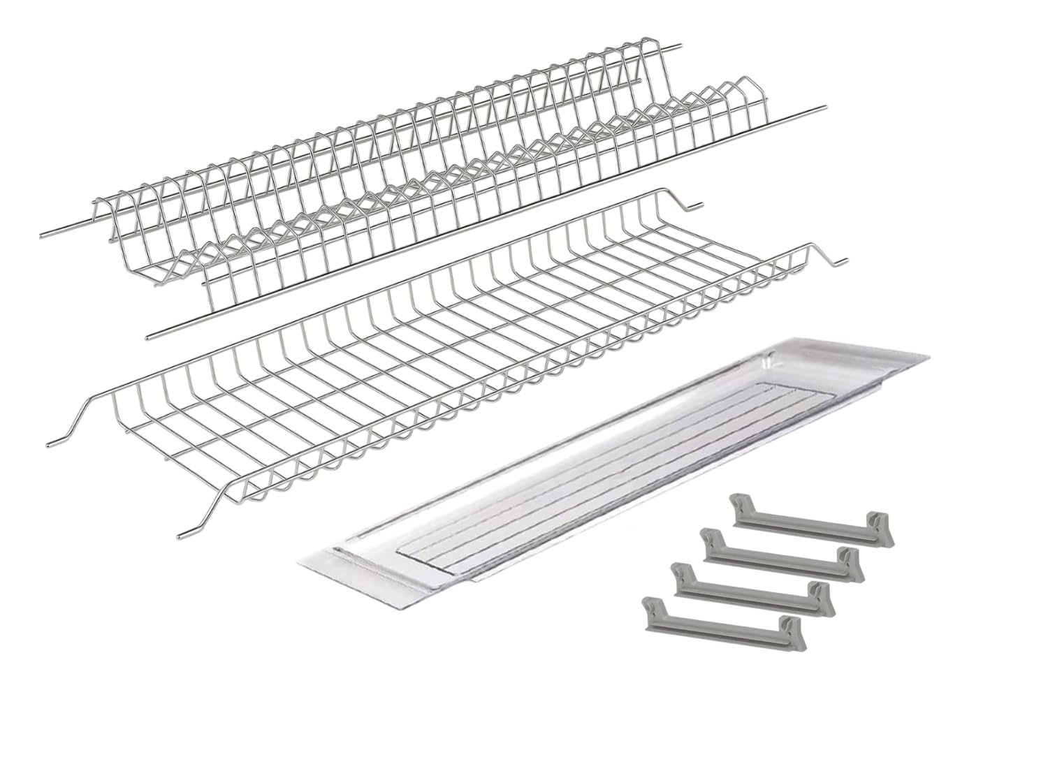 SCOLAPIATTI Acciaio Inox con vaschetta raccogli gocce (86 CM per pensili da 90 CM)