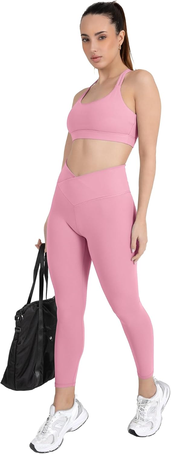 YITTY Active Women's Ultraluxe Crossover High-Waist Legging, Athleisure, 4-Way-Stretch