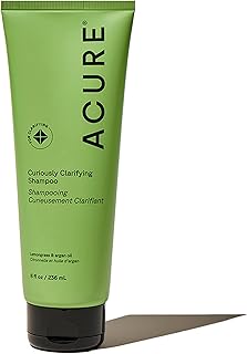 Acure Curiously Clarifying Shampoo - Cleansing & Clarifying Shampoo for Women & Men, Scalp Detox for Product Buildup, Deep Clean for Oily Hair, Detoxify, Remove Build Up, Sulfate Free, Vegan - 8 fl oz