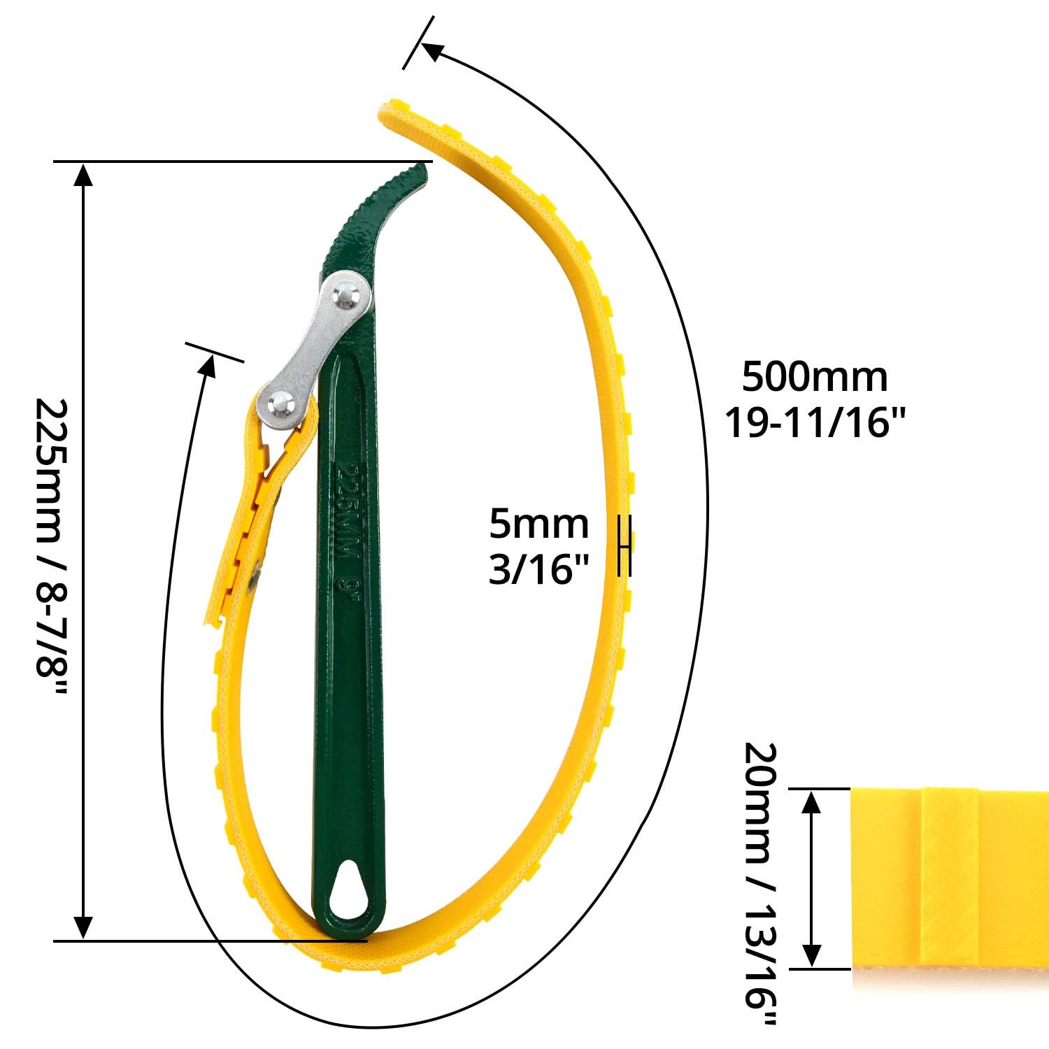 KASHTHA ENTERPRISE Belt Strap Wrench, Multi-Purpose Adjustable Strap Oil Filter Opener with 19 11/16" Capacity (9.0") 4