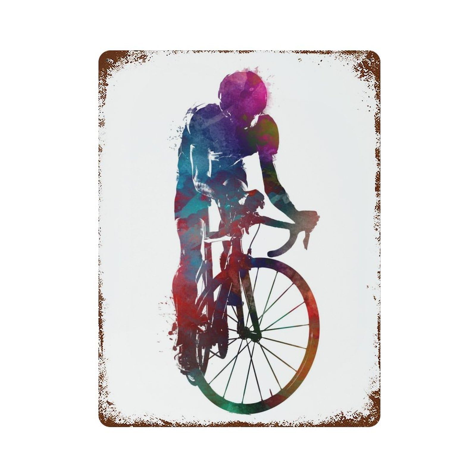 Cycling Cycling Sport Rustic Tin Plaque 15.7"x11.8", Ideal for Shed, Workshop And Garage Wall Decor