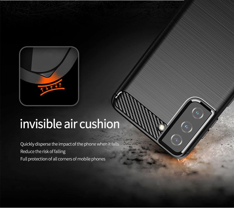 Image of Hybrid Carbon Fiber Back Case for Samsung Galaxy S21 FE (Blue)