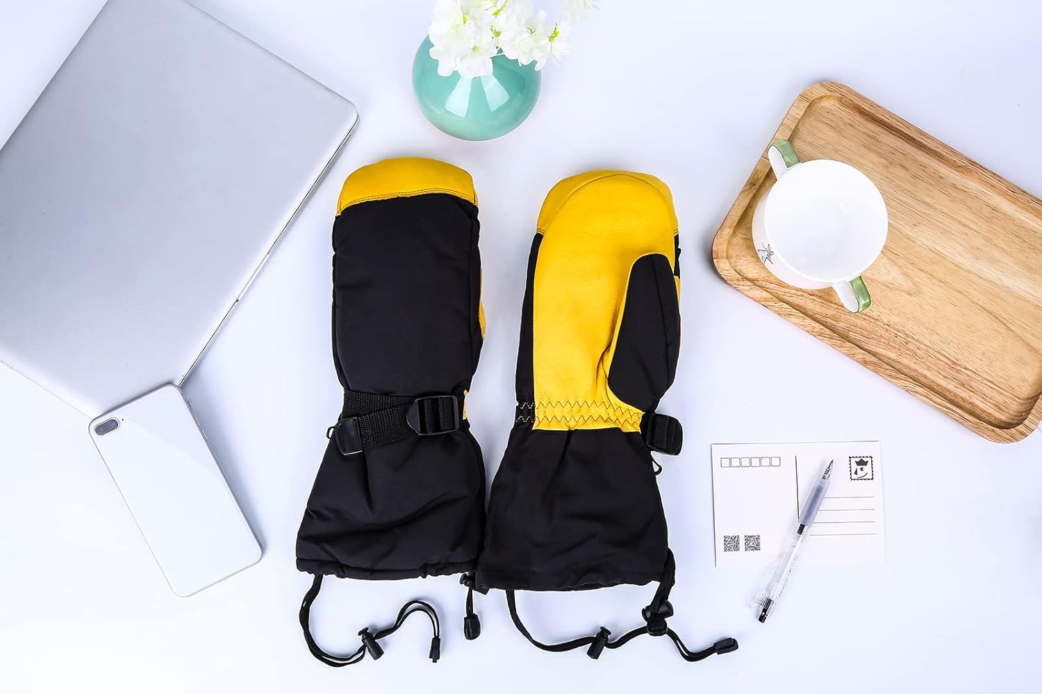 SKYDEER Waterproof and Windproof Genuine Deerskin Leather Ski Gloves with 150G 3M Thinsulate Insulation (SD8648T) - Image 8