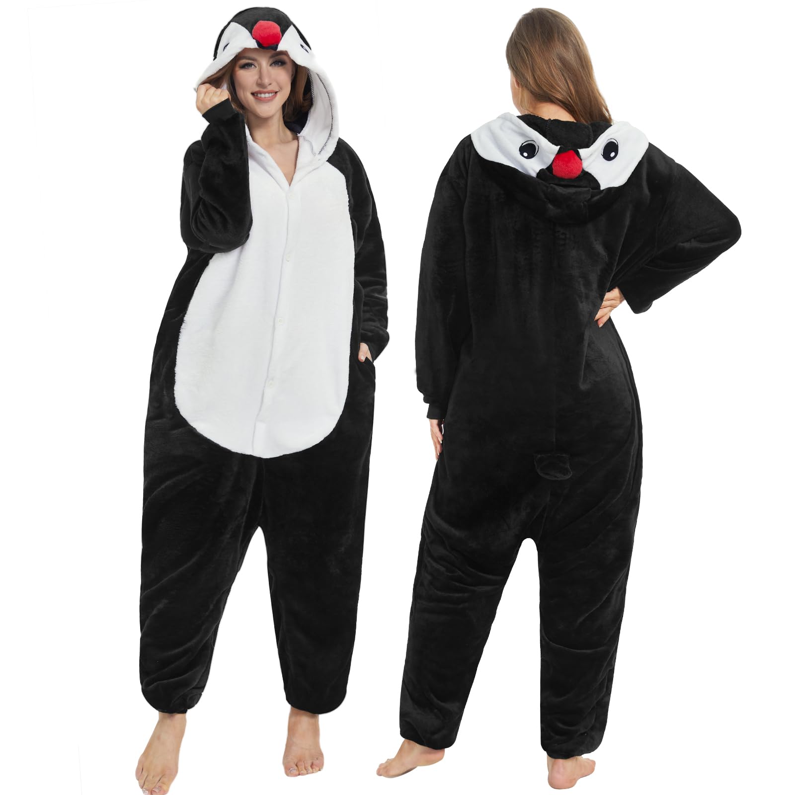 JONRRYIN Piżama Zwierzęta Dorosły Unisex Kombinezon, Zwierzęca Piżama Onesie Kostium, Piżama Kigurumi Anime Sleepwear Kombinezon Cosplay Zestaw na Halloween, karnawał