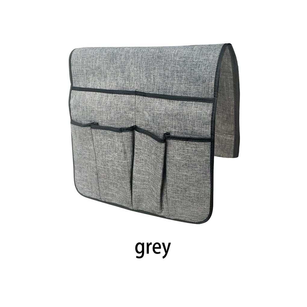 Bolsa para reposabrazos de sofá, soporte para mando a distancia para el hogar, hotel, oficina, dormitorio, sala de estar, sillón, silla, bolsillo para sofá (beige, 2 piezas)