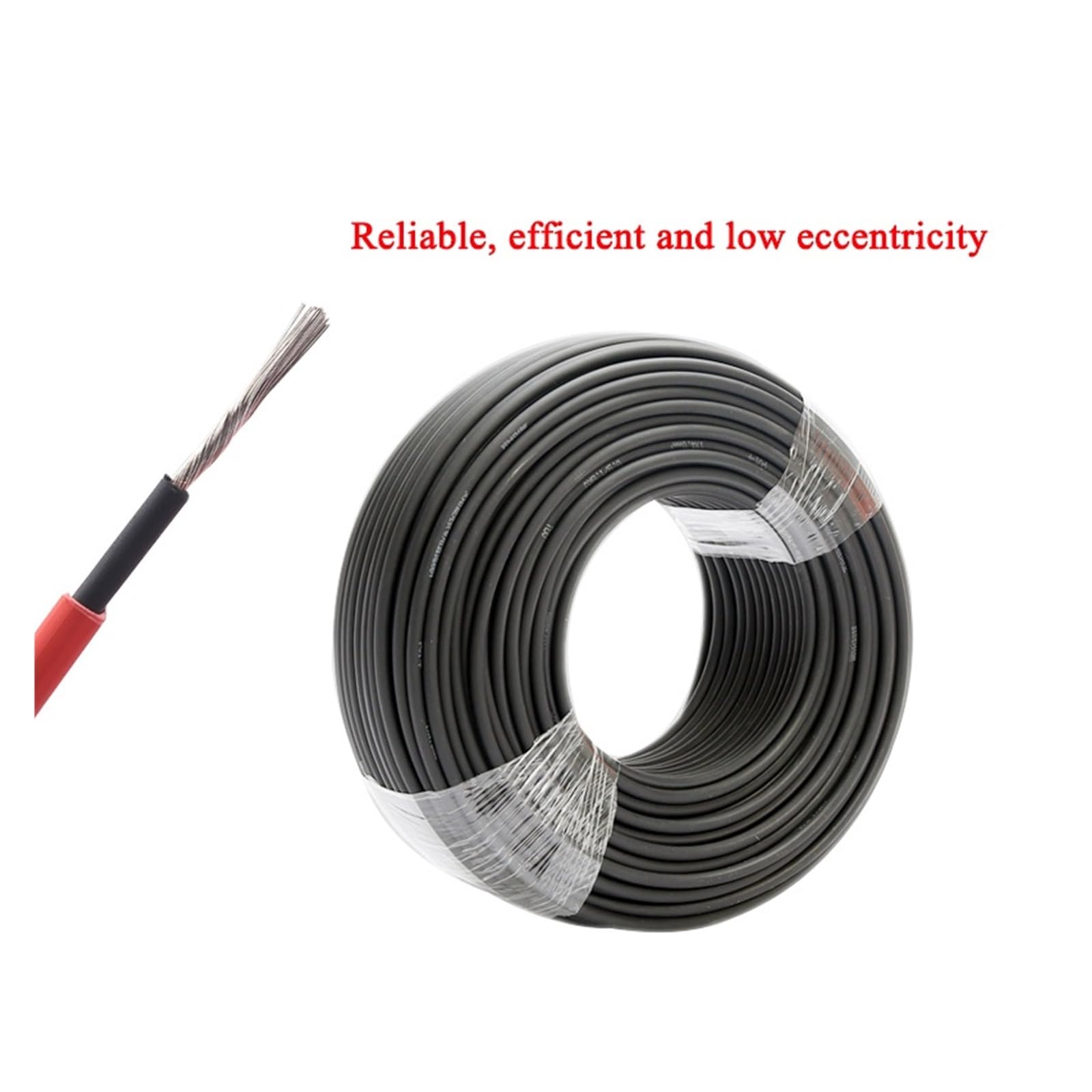 AWG16/14/12/10/8/6/4 Solarkabel, rot und schwarz, verzinntes Kupfer, doppelt ummantelter Draht for Solar-Photovoltaik-System, TÜV-Zulassung (Color : Red Black, Size : 5M_10AWG-6MM2)