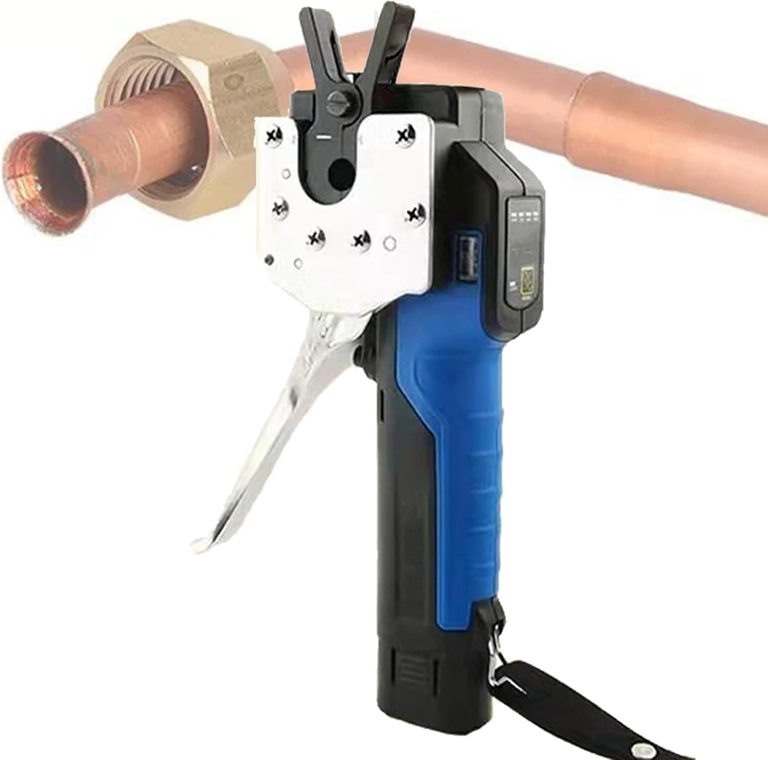 LED Lighting Electric Pipe Flaring Tool, for Soft Copper/Aluminum/Brass Pipes, Eccentric Tube Flaring Tool, Portable Tube Flaring Kit(C)