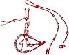 M-Royal Saddles Charro Red White Cabresto Bosalillo Bosal Reins Set Gamarra