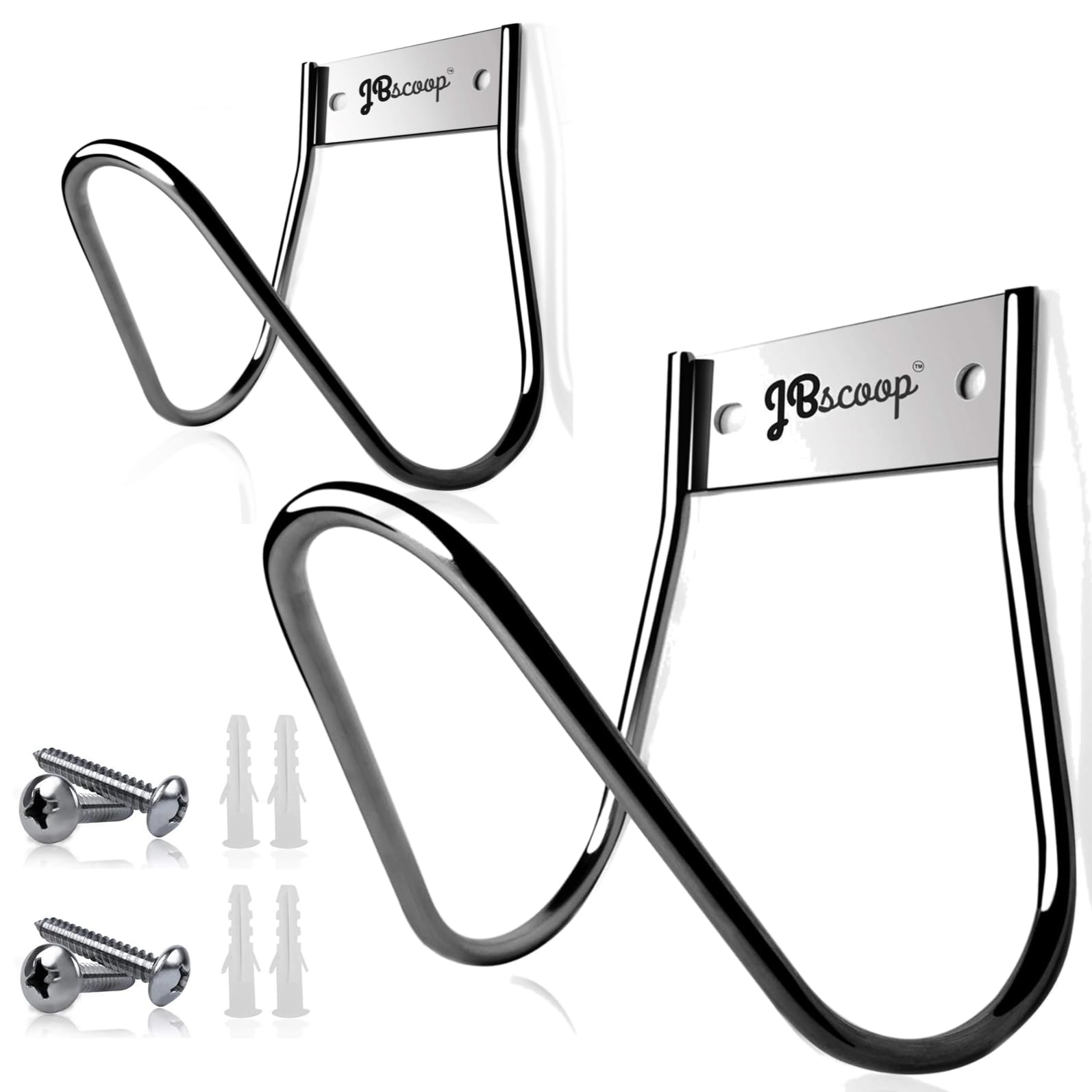 garden hose holder stainless steel small wall mount garden hose hook, ideal for water, air, hydraulic hose, ropes, extension cords heavy duty & rust proof set of 2