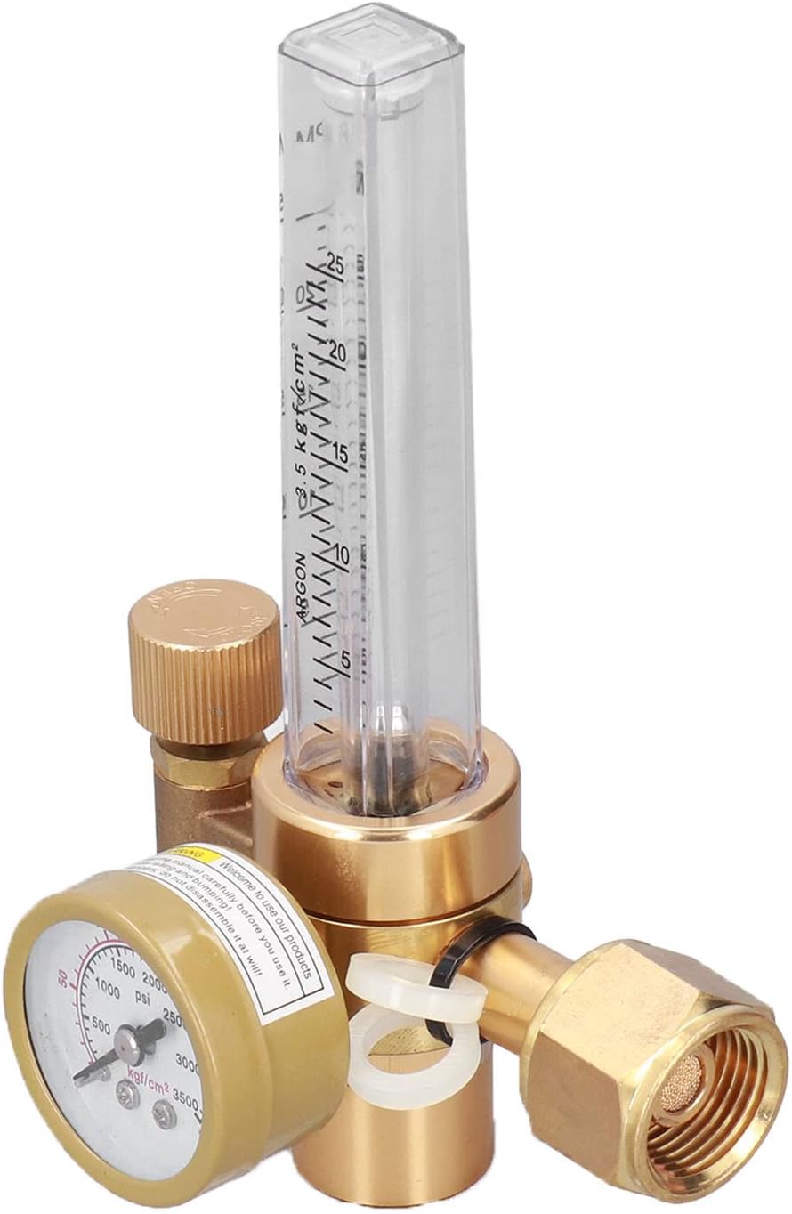Welding Gas Regulator Valve, CO2 Gas Regulator Flowmeter, Brass Welding Regulator Valve Brass Flowmeter Gas MIG Welding, TIG Welding Equipment - - 