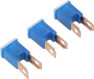 FTVOGUE Fusible de Terminal Macho Recto, 100 A, 32 V, Color Azul, Fusible de Soplado Lento, Paquete de 10 para Construcción de Plástico ABS y Latón, para Automoción, Camión, Marino