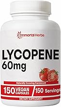 Lycopene Supplement for Men 60mg, 150 Capsules, Natural Tomato Extract Powder for Skin, Heart & Immune Support, 100% Veg Lycopene Complex, Non-GMO and Gluten Free Carotenoid Supplement