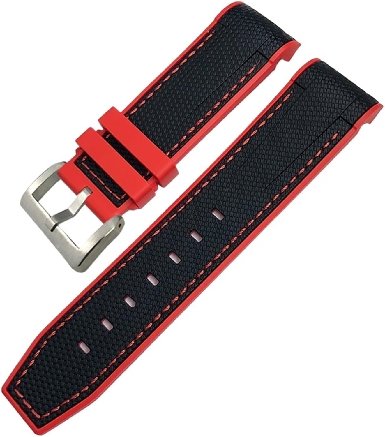 CZKE New Natural Rubber Watchband 22mm 23mm for Tudor Strap Black Bay Bronze Two Tone Wristband Soft Silicone Watch Band Free Tools(Black,23mm)