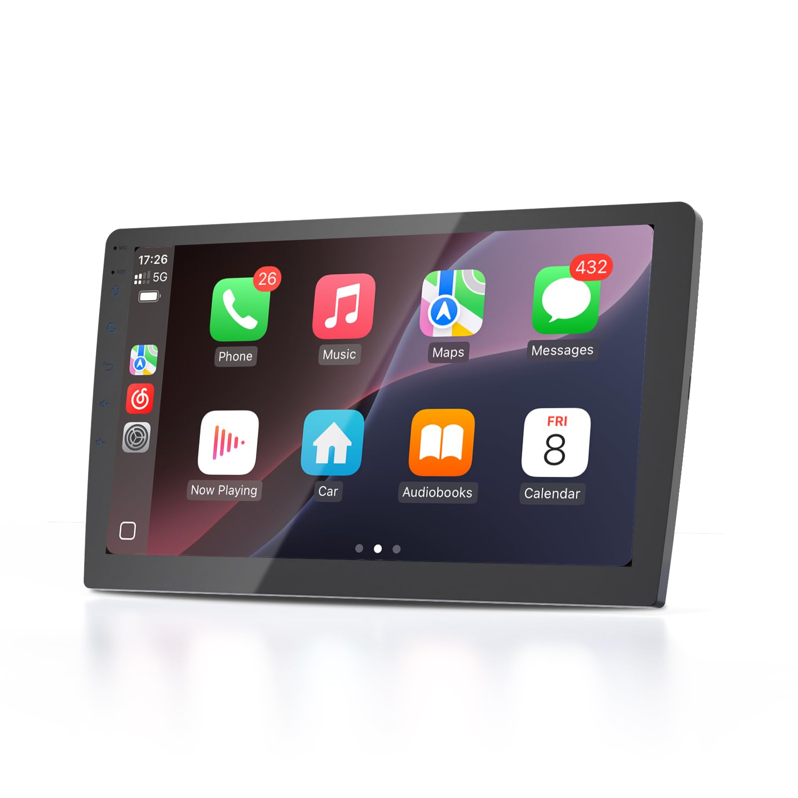 Haudio Radio samochodowe 2 DIN z Apple CarPlay i Android Auto, ekran HD 10,1", kamera cofania HD, 2 + 64 GB, GPS, Bluetooth, sterowanie głosem, Mirror Link, FM/AM/AUX, do wszystkich pojazdów