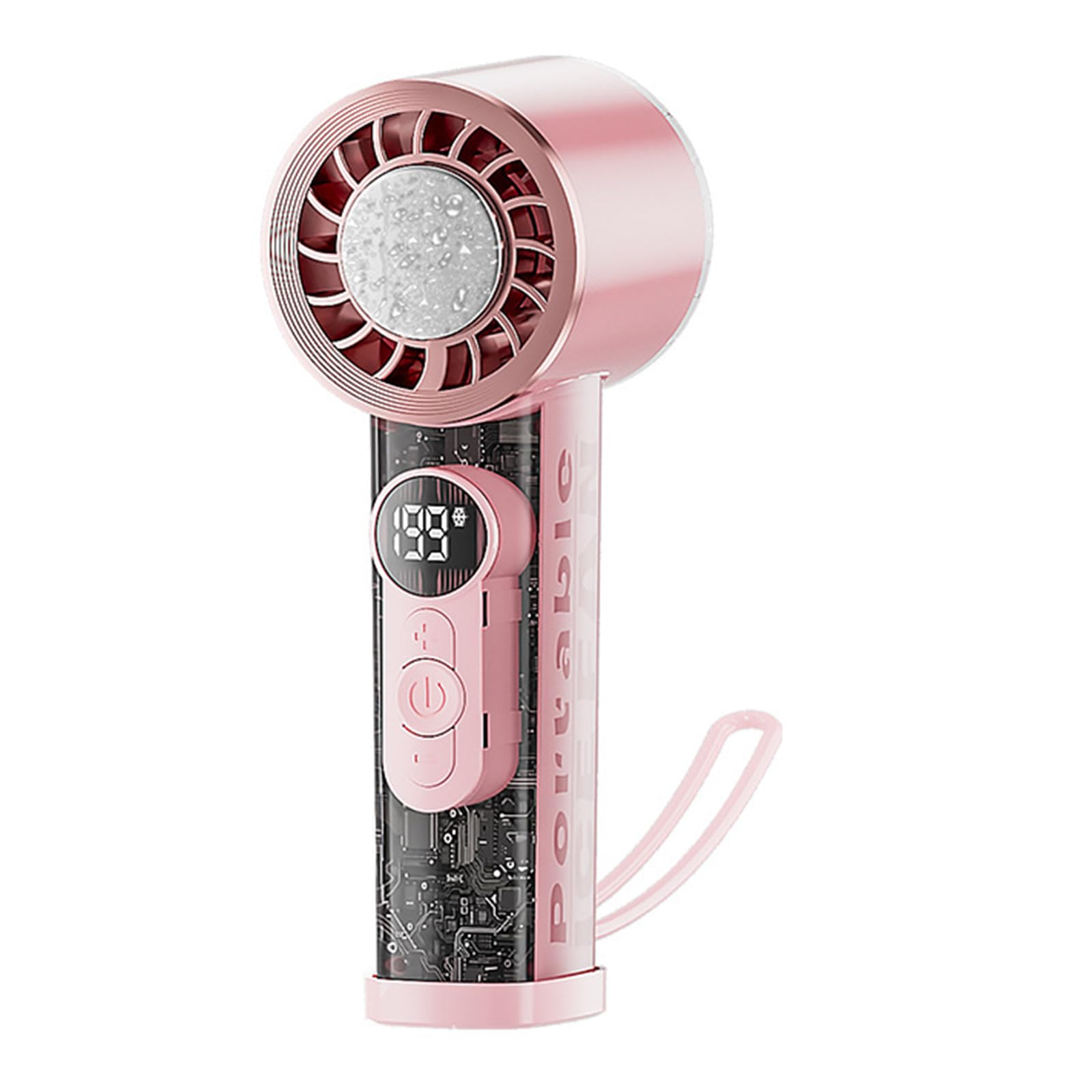 FROMCEO Portable Handheld Fan Rechargeable Clear Shell Cooling Fan for Outdoor Activities, Travel, Working Easy to Carry Rechargeable Cooling