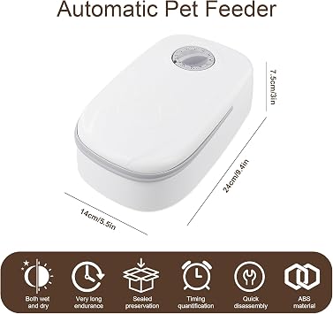 2 Meal Automatic Cat Feeder with 48 Hour Timer for Wet & Dry Food