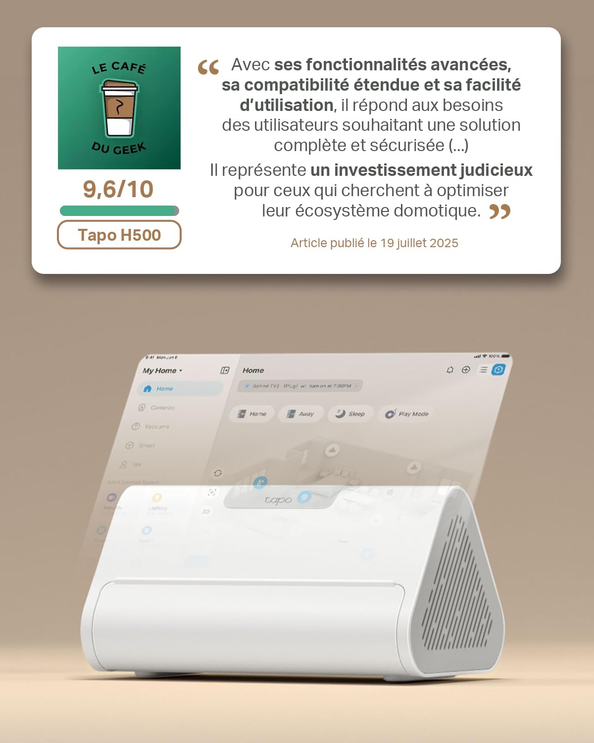 Tapo KIT 4 caméras C410 Caméra de Surveillance extérieure WiFi Solaire 2K 3MP H500 Hub Intelligent pour la Maison
