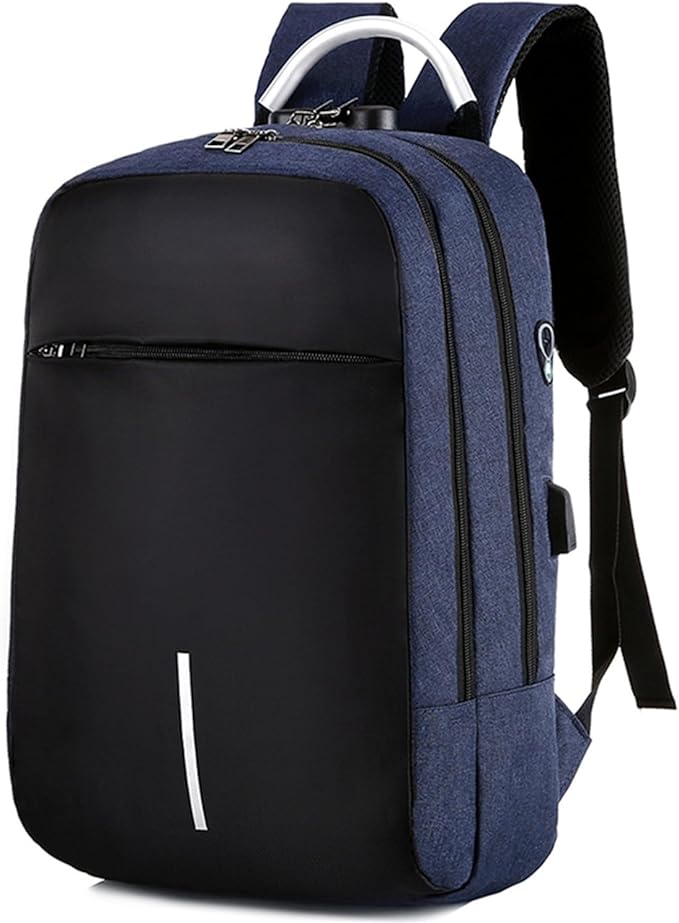 Mixroom Zaino Porta PC Antifurto per Computer Portatile Laptop Lavoro Borsa Notebook Fino 15" con Attacco USB e Foro Auricolare Z4