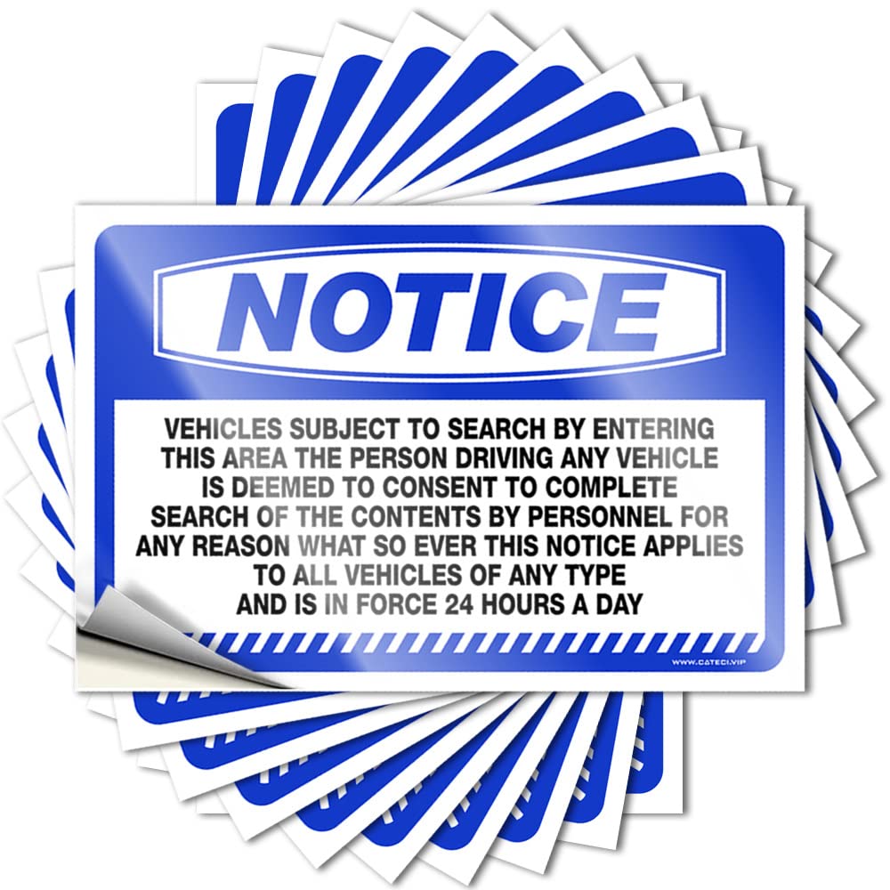 Saying Assorted Hot Sweet Notice Vehicles Subject to Search By Entering This - No Residue Decals for Motorcycle(6X9CM)